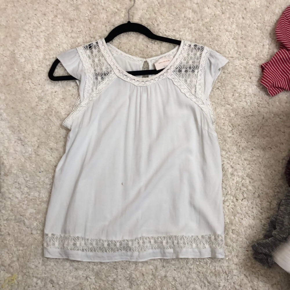 White cap sleeve shirt